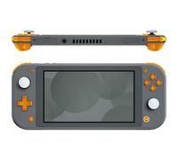 eXtremeRate Boutons de Remplacement ABXY pour Switch Lite, ABXY Home Filmer Plus Moins Dpad L R ZL ZR Trigger pour Switch Lite, Kit de Boutons Remplacé Orange Transparent avec Outils pour NSL