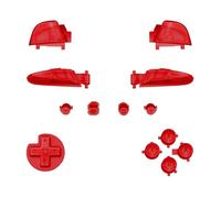eXtremeRate Boutons de Remplacement ABXY pour Switch Pro, Bouton Série Transparente ABXY Dpad Home Plus Moins L R ZL ZR Trigger pour Switch Pro, Bouton Remplacé Complet Rouge Transparent