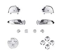 eXtremeRate Boutons de Remplacement ABXY pour Switch Pro Manette, Bouton ABXY Dpad Home Plus Moins L R ZL ZR Trigger pour Switch Pro, Chromé Argent
