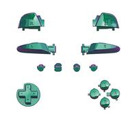 eXtremeRate Boutons de Remplacement ABXY pour Switch Pro Manette, Bouton ABXY Dpad Home Plus Moins L R ZL ZR Trigger pour Switch Pro, Caméléon Vert Bleu