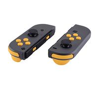 eXtremeRate Boutons de Remplacement Complet pour Nintendo Switch Joycon, Compatible avec Modèle OLED, ABXY Direction Home Plus Moins L R ZL ZR SR SL Trigger pour Joycon Manette,Jaune
