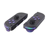eXtremeRate Boutons de Remplacement Complet pour Nintendo Switch Joycon et Nintendo Switch OLED, Bouton ABXY Direction Home Plus Moins L R ZL ZR SR SL Trigger pour Joycon Manette,Caméléon Violet Vert