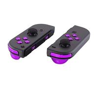 eXtremeRate Boutons de Remplacement Complet pour Nintendo Switch Joycon et Nintendo Switch OLED, Bouton ABXY Direction Home Plus Moins L R ZL ZR SR SL Trigger pour Joycon Manette，Violet Chromé