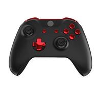 eXtremeRate Boutons de Remplacement Complet pour Xbox One S/X Manette, Trigger LB RB LT RT Bumpers D-Pad ABXY Start Back Sync Buttons Customisé pour Xbox One S/X Manette Modèle 1708, Rouge Chromé