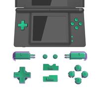 eXtremeRate Boutons de Remplacement pour Nintendo DS Lite Console Portable, Bouton D-Pad ABXY Start Select RL Power Volume Keys pour NDSL, Console Portable Non Incluse, Caméléon Violet Vert