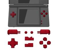 eXtremeRate Boutons de Remplacement pour Nintendo DS Lite Console Portable, Bouton D-Pad ABXY Start Select RL Power Volume Keys pour NDSL, Console Portable Non Incluse, Rouge Écarlate