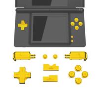 eXtremeRate Boutons de Remplacement pour Nintendo DS Lite Console Portable, Bouton D-Pad ABXY Start Select RL Power Volume Keys pour NDSL, Console Portable Non Incluse, Chromé Doré