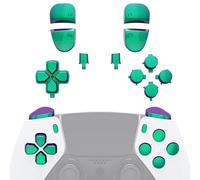 eXtremeRate Boutons de Remplacement pour ps5 Edge Manette, D-Pad Share Options Home Face Boutons R1 L1 R2 L2 Triggers Compatible avec ps5 Edge Controller, Caméléon Vert Violet