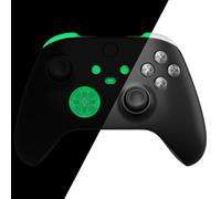 eXtremeRate Boutons de Remplacement pour Xbox Series X/S Manette, LB RB LT RT Triggers Bumpers D-Pad ABXY Start Back Sync Share Boutons pour Xbox Series S/X Manette Vert Lumineux