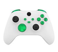 eXtremeRate Boutons de Remplacement pour Xbox Series X/S Manette, LB RB LT RT Triggers Bumpers D-Pad ABXY Start Back Sync Share Boutons pour Xbox Series S/X Manette Vert Chromé