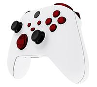eXtremeRate Boutons de Remplacement pour Xbox Series X/S Manette, LB RB LT RT Triggers Bumpers D-Pad ABXY Start Back Sync Share Boutons pour Xbox Series S/X Manette(sans Lettres) Rouge Écarlate