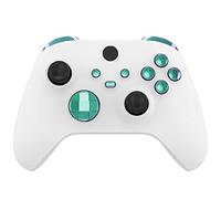 eXtremeRate Boutons de Remplacement pour Xbox Series X/S Manette, LB RB LT RT Triggers Bumpers D-Pad ABXY Start Back Sync Share Boutons pour Xbox Series S/X Manette Violet Vert Caméléon