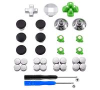 eXtremeRate Boutons Métal de Remplacement Compatible avec ps4 Manette, Bouton Magnétiques D-Pad d'action Sticks Analogiques pour ps4 Slim Pro Manette, 31 en 1