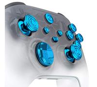 eXtremeRate Boutons Métalliques Compatible avec Xbox Series X/S Manette, 11 en 1 Boutons de Remplacement D-Pad ABXY Start Back Share Stick Analogique pour Xbox Series S/X Manette, Bleu