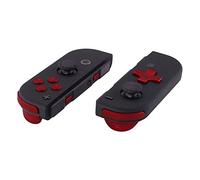 eXtremeRate Boutons pour Nintendo Switch/OLED Manette,Accessoires de Gâchette L R ZL ZR SR SL et ABXY Interchangeables,Rouge Dpad Version-sans Joycon