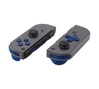 eXtremeRate Boutons pour Nintendo Switch/OLED Manette,Accessoires de Gâchette L R ZL ZR SR SL et ABXY Interchangeables,Transparent Bleu Dpad Version-Sans Joycon