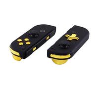eXtremeRate Boutons pour Nintendo Switch/OLED Manette,Accessoires de Gâchette L R ZL ZR SR SL et ABXY Interchangeables,Doré Chromé Dpad Version-Sans Joycon