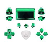 eXtremeRate Boutons Remplacement pour ps4 Pro Slim Manette, Trigger R1 L1 R2 L2 D-Pad Touchpad Action Home Share Options Boutons pour ps4 Slim Pro Controller CUH-ZCT2, Chromé Vert