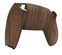eXtremeRate Coque Arrière de Remplacement pour ps5 Manette BDM-010/020/030/040/050/060, Coque pour ps5 Manette, Boîtier Arrière Personnalisée avec Grip en Caoutchouc, Grain de Bois