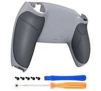 eXtremeRate Coque Arrière pour ps5 Manette, Coque Arrière de Remplacement pour ps5 Manette, Coque Arrière Personnalisée avec Grip en Caoutchouc pour ps5 Manette, Gris Pâle
