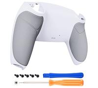 eXtremeRate Coque Arrière pour ps5 Manette, Coque Arrière de Remplacement pour ps5 Manette, Coque Arrière Personnalisée avec Grip en Caoutchouc pour ps5 Manette, Blanc