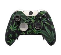 eXtremeRate Coque Avant,Boîtier Housse de Remplacement pour Xbox One Elite Manette Contrôleur Modèle 1698-Feuilles Vertes