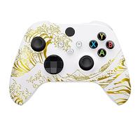 eXtremeRate Coque Avant Customisée pour Xbox Séries X/S, Coque Avant de Remplacement pour Xbox Séries X/S Manette, The Great Golden Wave Off Kanagawa - Blanc
