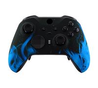 eXtremeRate Coque Avant de Remplacement avec Anneaux de Joystick pour Xbox One Elite Série 2/Elite 2 Core Manette Modèle 1797-Flamme Bleue