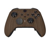 eXtremeRate Coque Avant de Remplacement avec Anneaux de Joystick pour Xbox One Elite Série 2/Elite 2 Core Manette Modèle 1797-Grain de Bois