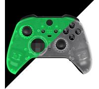 eXtremeRate Coque Avant de Remplacement pour Xbox One Elite Series 2 Manette, Coque Avant Customisé avec Anneaux pour Xbox One Elite Series 2 Manette, Modèle 1797, Vert Lumineux