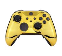 eXtremeRate Coque Avant de Remplacement pour Xbox One Elite Series 2 Manette, Coque Avant Customisé avec Anneaux pour Xbox One Elite Series 2 Manette, Modèle 1797, Chromé Doré