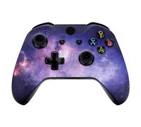 eXtremeRate Coque Avant de Remplacement pour Xbox One S/X Manette, Coque Avant avec Motifs pour Xbox One S/X Manette (Modèle 1708), Nébuleuse Violet