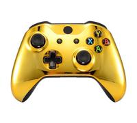 eXtremeRate Coque Avant de Remplacement pour Xbox One S/X Manette, Coque Avant Customisé pour Xbox One S/X Manette (Modèle 1708), Chromé Doré