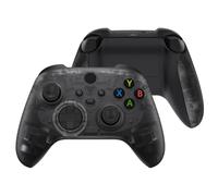 eXtremeRate Coque Avant de Remplacement pour Xbox Séries X/S, Coque Avant avec Poignée Grip pour Xbox Séries X/S Manette, Noir Transparent