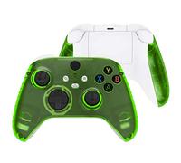 eXtremeRate Coque Avant de Remplacement pour Xbox Séries X/S, Coque Avant avec Poignée Grip pour Xbox Séries X/S Manette, Transparent Vert