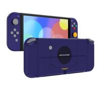 eXtremeRate Coque avec Motif de Remplacement pour Nintendo Switch OLED, Coque Motifs rétro Complète pour Nintendo Switch OLED, avec Bouton Coloré Béquille Coque pour Joycon,Violet NGC Classique