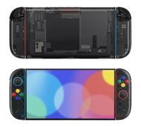 eXtremeRate Coque + Boutons pour Nintendo Switch 2 Accessoires DIY avec Coque Joycon pour Switch 2 & Touches ABXY/Directionnelles-Noir Transparent