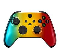 eXtremeRate Coque Chromé pour Xbox Séries X/S, Coque Shell Avant de Remplacement pour Xbox Séries X/S Manette, Chromé Cyan Doré Rouge