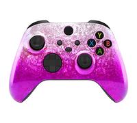 eXtremeRate Coque Chromé pour Xbox Séries X/S, Coque Shell Avant de Remplacement pour Xbox Séries X/S Manette, Glace Flake Magenta