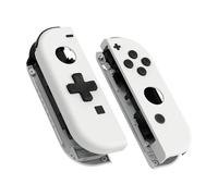 eXtremeRate Coque Customisé avec Bouton Coloré pour Nintendo Switch Joycon (Version D-Pad), Coque avec Boutons pour NS & NS OLED Joycon,Blanc(Dpad Version)