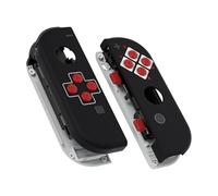 eXtremeRate Coque Customisé avec Bouton pour Nintendo Switch Joycon, Coque Motifs rétro et Bouton pour Nintendo Switch & OLED Joycon, NES Classique