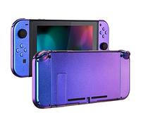 eXtremeRate Coque Customisé avec Boutons Complete pour Nintendo Switch, Housse avec Bouton pour Switch Console Joycons, Coque et Bouton de Remplacement pour Nintendo Switch Caméléon Violet Bleu