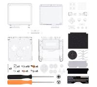 eXtremeRate Coque Customisée avec Boutons Complète pour Gameboy Advance SP GBA SP, Coque Série Transparente Compatible avec Écrans IPS et LCD Standard, Console et Écran Non Incluse,Transparent