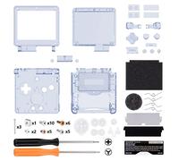 eXtremeRate Coque Customisée avec Boutons Complète pour Gameboy Advance SP GBA SP, Coque Série Transparente Compatible avec Écrans IPS et LCD Standard, Console et Écran Non Incluse,Bleu Glacier
