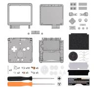 eXtremeRate Coque Customisée avec Boutons Complète pour Gameboy Advance SP GBA SP, Coque Série Transparente Compatible avec Écrans IPS et LCD Standard, Console et Écran Non Incluse,Transparent Noir