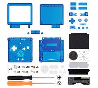eXtremeRate Coque Customisée avec Boutons Complète pour Gameboy Advance SP GBA SP, Coque Série Transparente Compatible avec Écrans IPS et LCD Standard, Console et Écran Non Incluse,Transparent Bleu