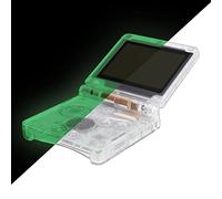 eXtremeRate Coque Customisée avec Boutons Complète pour Gameboy Advance SP GBA SP, Coque Série Transparente Compatible avec Écrans IPS et LCD Standard, Console et Écran Non Incluse,Vert Lumineux