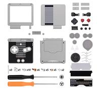 eXtremeRate Coque Customisée avec Boutons Complète pour GBA SP, Coque Motifs rétro Remplacement Compatible avec Écrans IPS et LCD Standard, Console et Écran Non Incluse,Classic NES Style