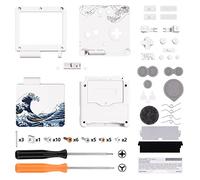 eXtremeRate Coque Customisée avec Boutons Complète pour GBA SP Gameboy Advance SP, Coque Remplacement Compatible avec Écrans IPS et LCD Standard, Console et Écran Non Incluse,Grande Vague de Kanagawa