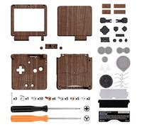 eXtremeRate Coque Customisée avec Boutons Complète pour GBA SP Gameboy Advance SP, Coque Remplacement Compatible avec Écrans IPS et LCD Standard, Console et Écran Non Incluse,Grain de Bois